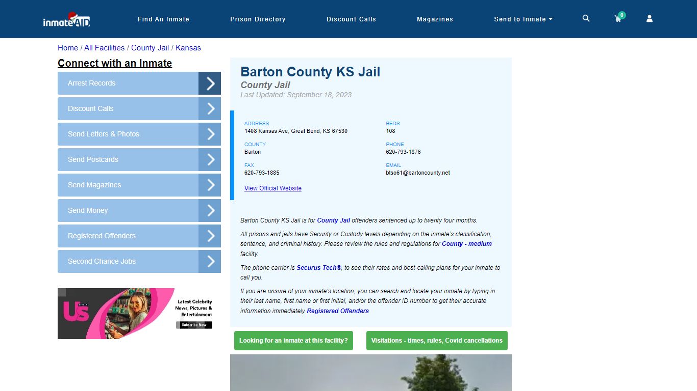 Barton County KS Jail - Inmate Locator - Great Bend, KS